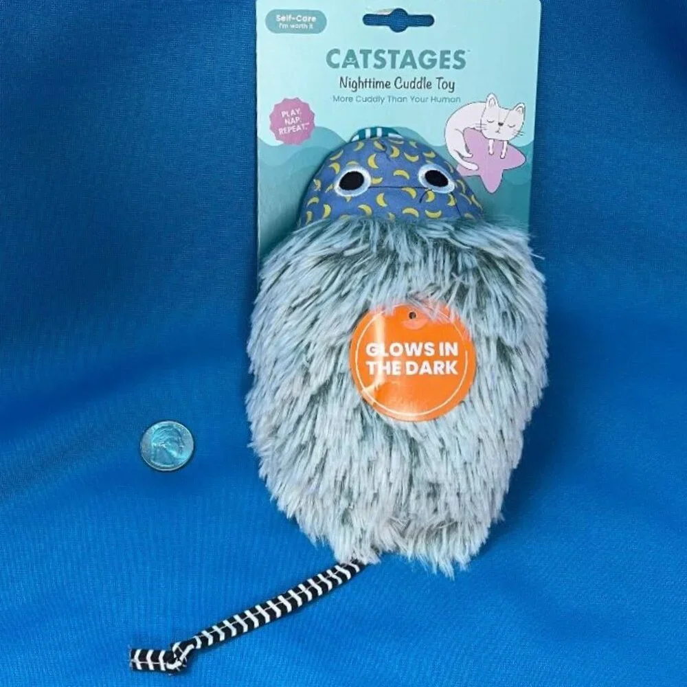 NEW ~ CATSTAGES LARGE GLOW IN THE DARK KITTY CAT NIGHTTIME CATNIP & CUDDLE TOY